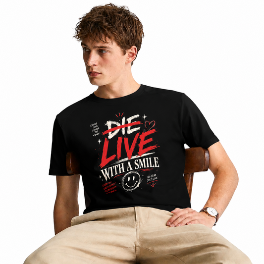 Live With A Smile - Unisex Oversized T-Shirt