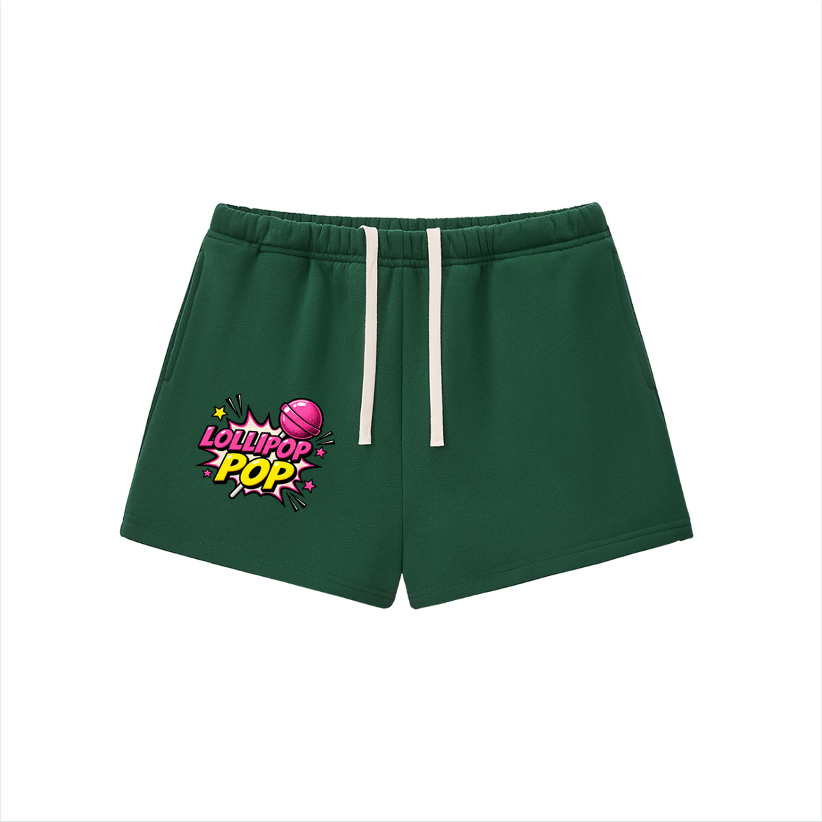 Lollipop Pop Fleece Set | Women's Cropped Sweatshirt & Shorts