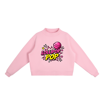 Lollipop Pop Fleece Set | Women's Cropped Sweatshirt & Shorts