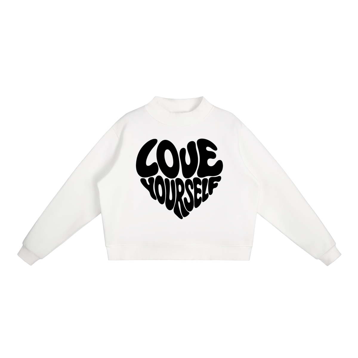 Love Yourself Cropped Fleece Sweatshirt