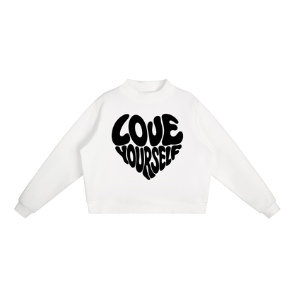 Love Yourself Cropped Fleece Sweatshirt