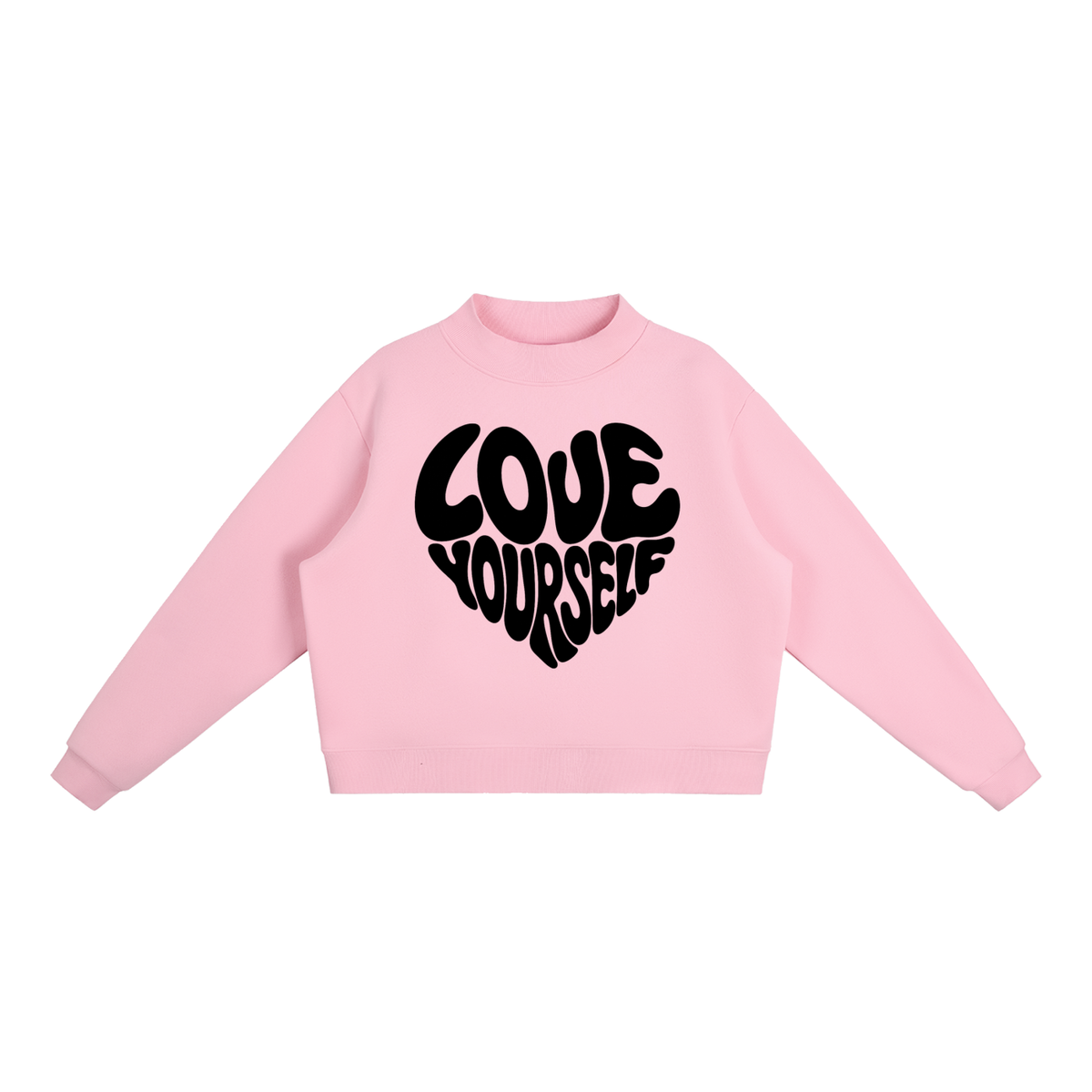 Love Yourself Cropped Fleece Sweatshirt