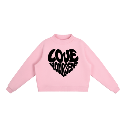 Love Yourself Cropped Fleece Sweatshirt