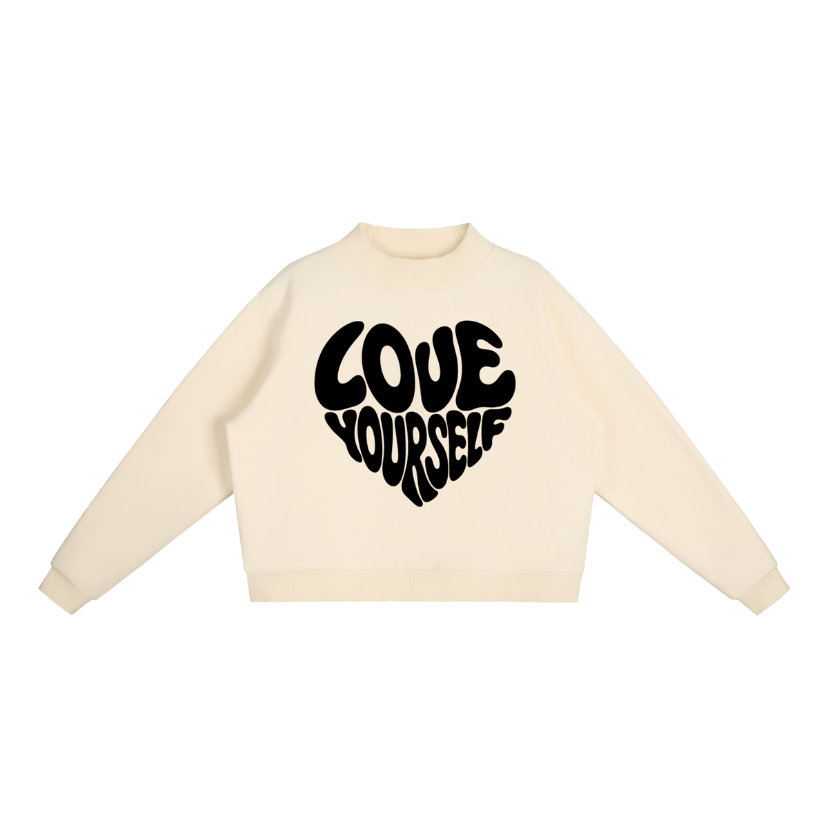 Love Yourself Cropped Fleece Sweatshirt