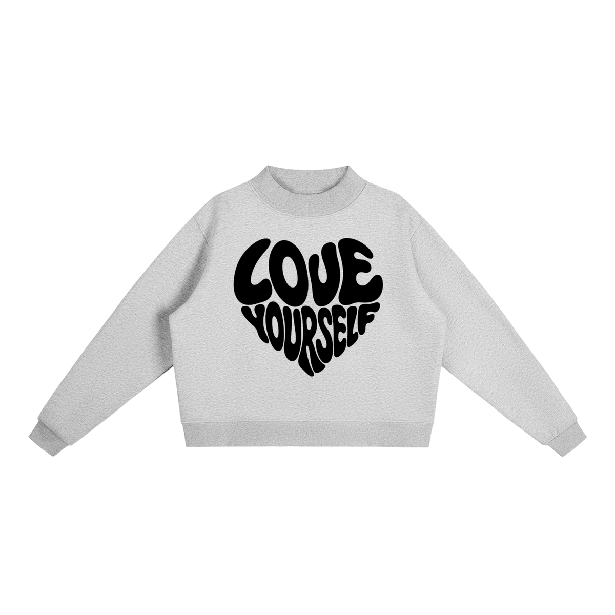 Love Yourself Cropped Fleece Sweatshirt