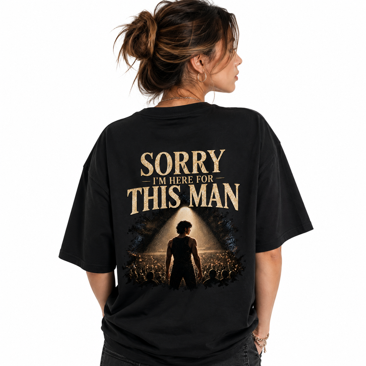 “Sorry, I’m Here for This Man” Unisex Cotton T-Shirt