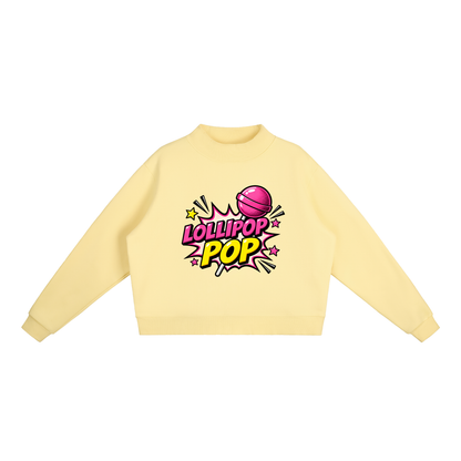 Lollipop Pop Fleece Set | Women's Cropped Sweatshirt & Shorts