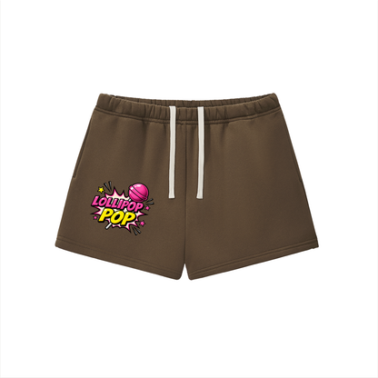 Lollipop Pop Fleece Set | Women's Cropped Sweatshirt & Shorts