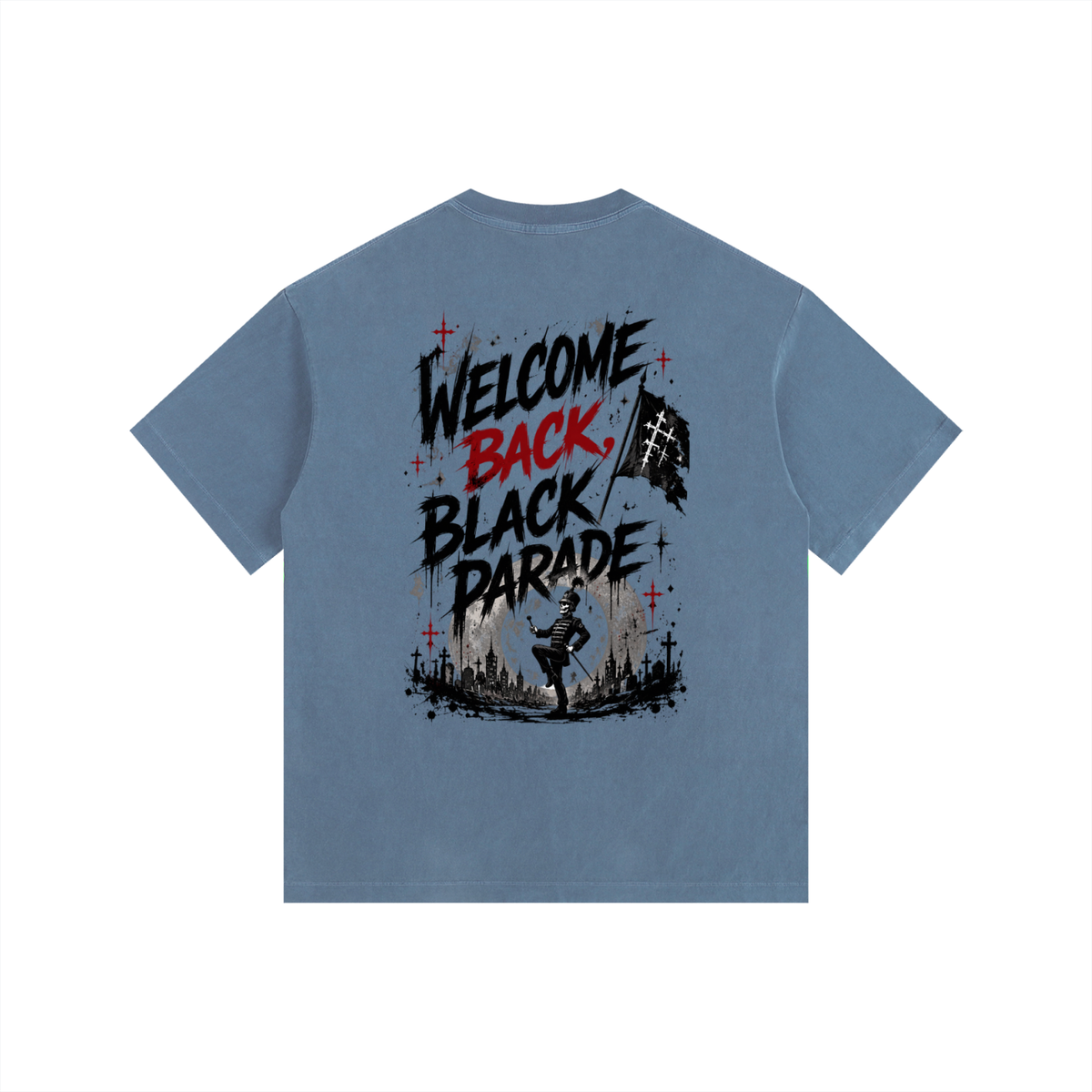 Welcome Back Black Parade Vintage Washed Oversized T-Shirt