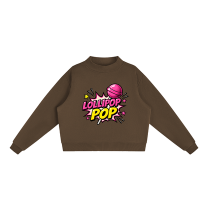 Lollipop Pop Fleece Set | Women's Cropped Sweatshirt & Shorts