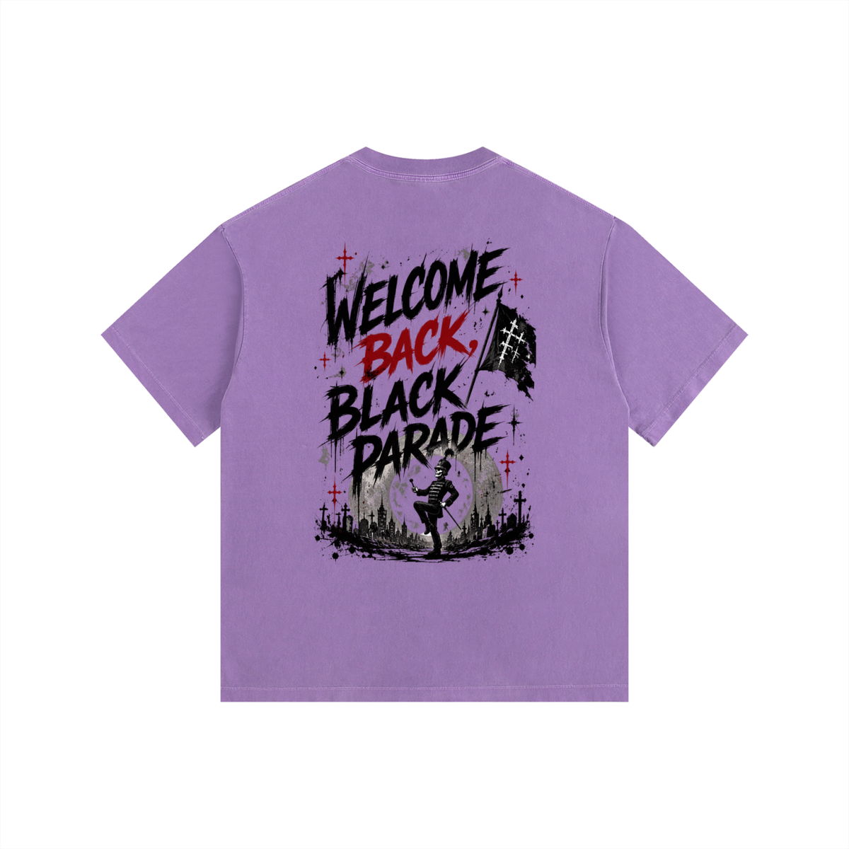 Welcome Back Black Parade Vintage Washed Oversized T-Shirt