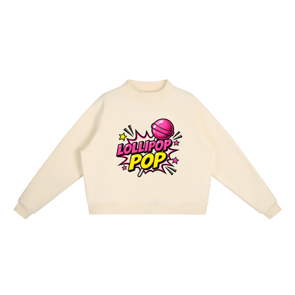 Lollipop Pop Fleece Set | Women's Cropped Sweatshirt & Shorts