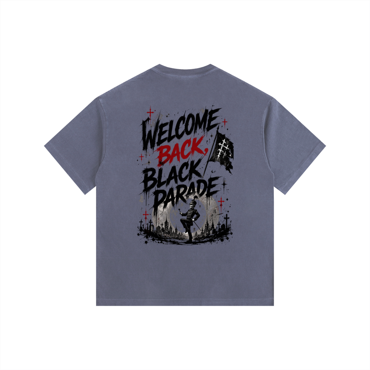 Welcome Back Black Parade Vintage Washed Oversized T-Shirt