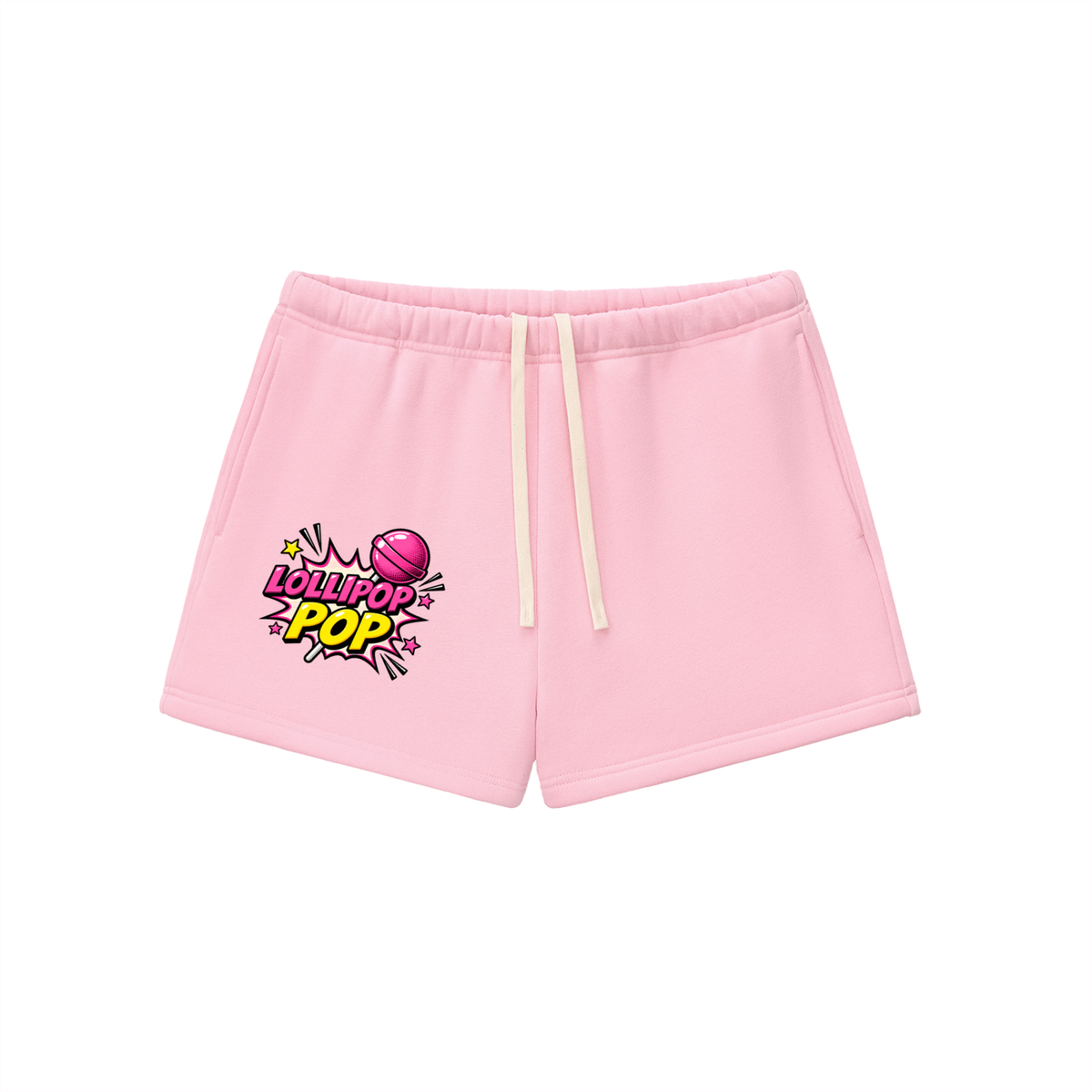 Lollipop Pop Fleece Set | Women's Cropped Sweatshirt & Shorts
