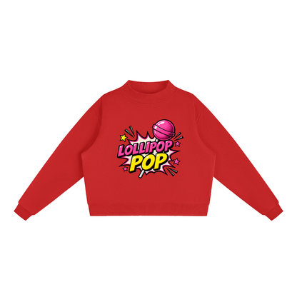 Lollipop Pop Fleece Set | Women's Cropped Sweatshirt & Shorts