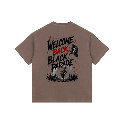 Welcome Back Black Parade Vintage Washed Oversized T-Shirt
