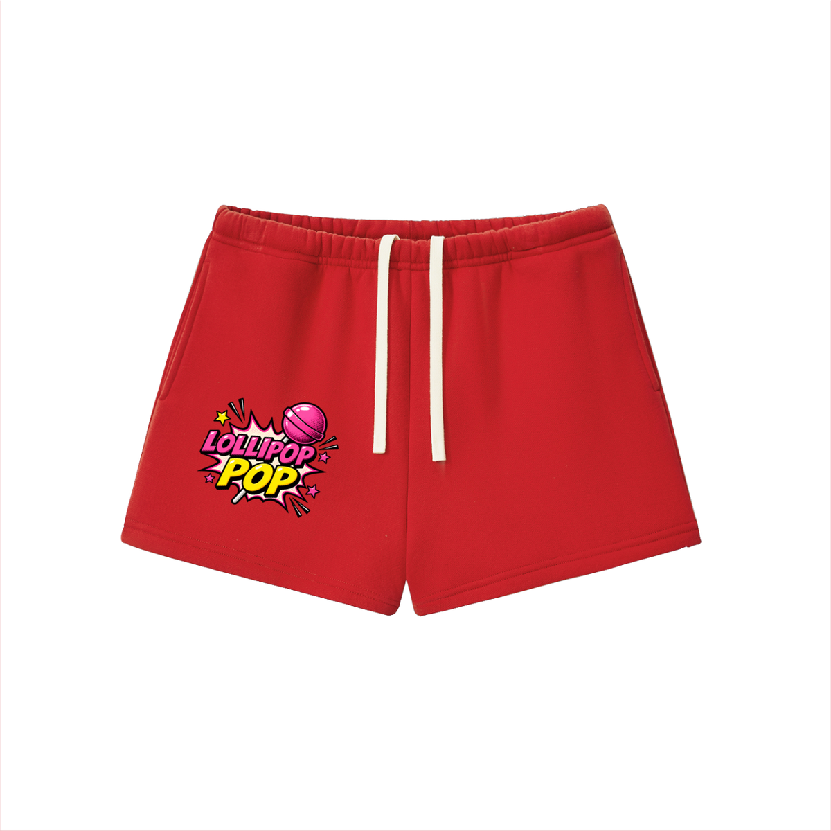 Lollipop Pop Fleece Set | Women's Cropped Sweatshirt & Shorts
